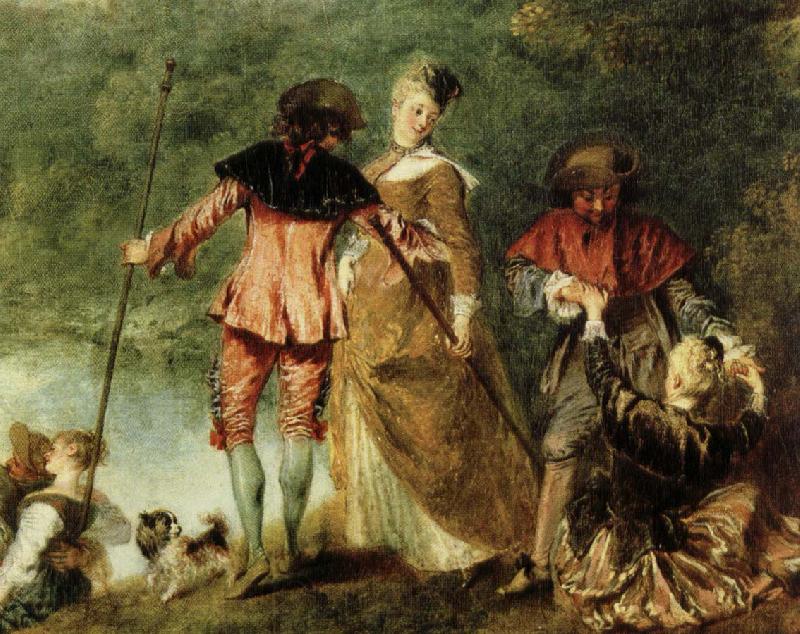 Jean antoine Watteau avfarden till kythera Spain oil painting art